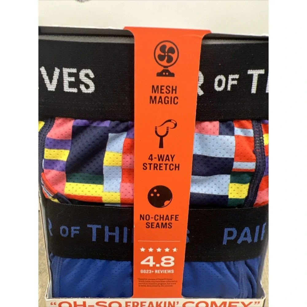 Pair of Thieves Stacks on Stacks Boxer Briefs Super Fit Mesh Magic 2 Pack Small